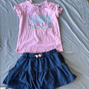 Champion Pink and Blue Skirt with Ruffled Design